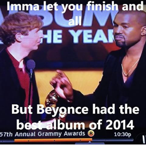 Video: Kanye West Almost Interrupted Beck’s Acceptance Speech At 57th Grammy Awards