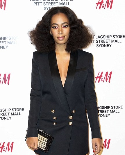 Solange Knowles looks stylish and chic in black tuxedo dress at H&M launch party